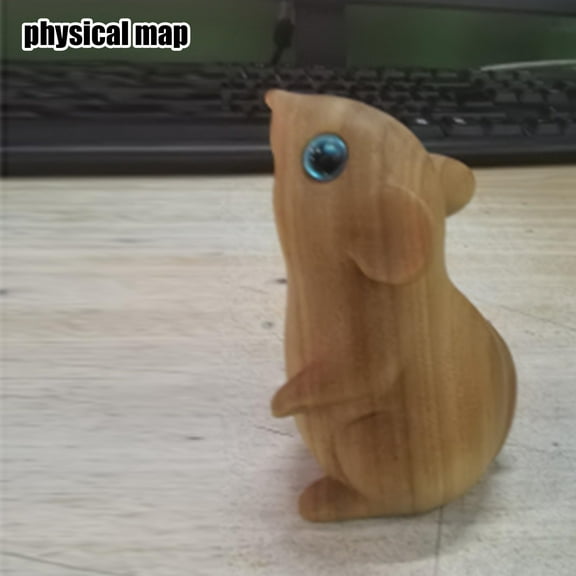 Up to 60% off Gifts Kcavykas Wooden Carved Small Mouse Statue, Garden Potted Plant Decoration, Desktop Ornament Today’s Must-Have Bargains
