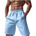 thumbnail image 1 of Up to 60% off Men's Shorts, Xunlbb Men Casual Solid Summer With Pockets Drawstring Middle Waist Sport Short Pants, 1 of 5