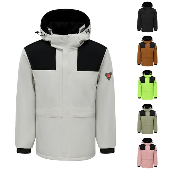 Up to 60% off!Winter Warm Windproof Jackets for Womens Plus Size Heated Jacket Hooded Windbreaker Outdoors Sport Raincoats