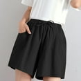 thumbnail image 1 of Tbopshirt High Waisted Shorts Women's Shorts High Waist Linen Loose Casual Thin Wide Leg Linen Shorts, 1 of 5