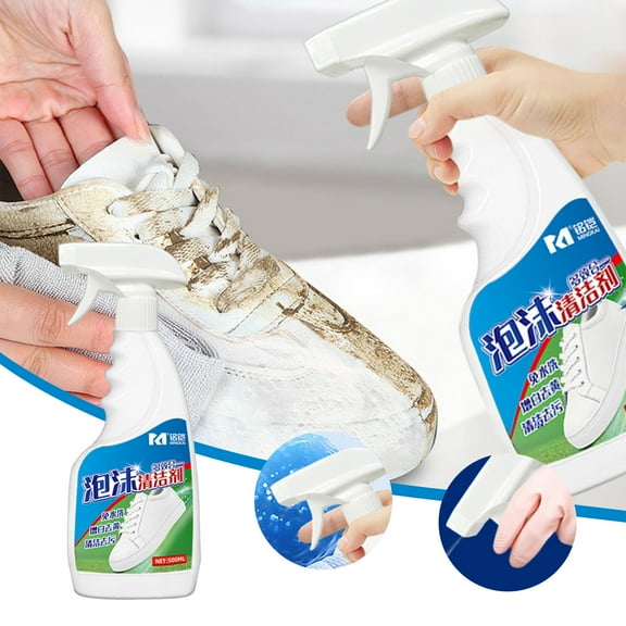 Up to 65% Off Aoujea White Shoe Foam Cleaner No-Clean Shoe Bubble Stain Remover Brush Shoe White Shoe Cleaner 500ml
