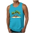 thumbnail image 1 of Chiccall Mens Hawaiian Graphic Gym Tank Tops Casual Sleeveless Crew Neck Summer Beach Shirts, 1 of 5