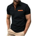 thumbnail image 1 of Chiccall Mens Knit Textured Shirts Slim Fit Short Sleeve Collared Button Down Summer Shirts Stylish Black, 1 of 5