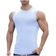 thumbnail image 1 of Chiccall Mens Ribbed Knit Tank Tops Casual Crew Neck Sleeveless Muscle Shirts Basic Undershirts Tank White, 1 of 4