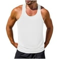 thumbnail image 1 of Chiccall Solid Knit Running Tank Tops for Men Summer Casual Lightweight Sleeveless Gym Workout Shirts White, 1 of 5