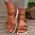 thumbnail image 1 of Womens Sandals Comfortable Casual Summer New Solid Outdoor Wear Beac Wedge Heel Flat Sandals, 1 of 9
