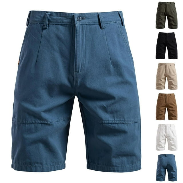 Up to 65% Off Clearance DDAPJ pyju Men's Chino Shorts Cotton Casual Summer Shorts Lightweight Stretch Golf Dress Shorts with Zipper Pockets White XL