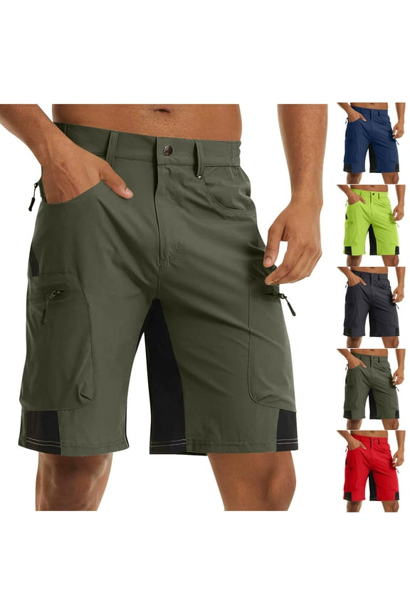 Up to 65% Off Clearance DDAPJ pyju Mens Cargo Hiking Shorts Ripstop Tactical Shorts Lightweight Athletic Golf Shorts with Zipper Pockets Dark Blue XL