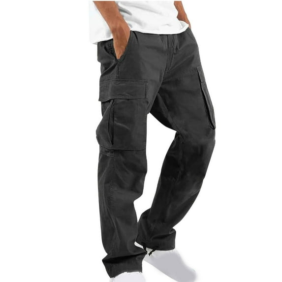 Up to 65% Off! Fmbrln Mens Plus Size Cargo Pants Summer Fashion Casual Elastic Waist Multipockets Work Pants Lounge Outdoor Hiking Trousers