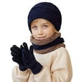 thumbnail image 1 of Kids Winter Beanie Hat Warm Knit Thick Ski Cap And Scarf Gloves Set for Girls Boys, 1 of 6