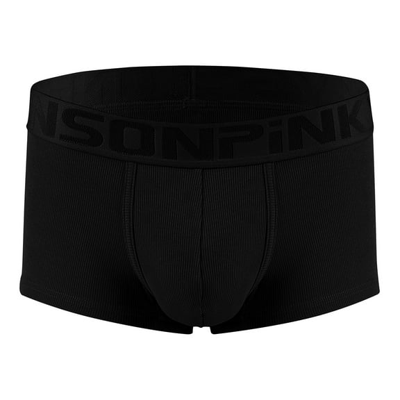 Men's Boxers Briefs Underwear Men's Solid Color Mid Waist Thread Breathable Underwear