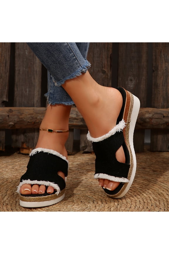 Sandals for Women 2026 Fashion Women Casual Round Head Comfy Slippers Beach Casual Slipsole Shoes