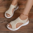thumbnail image 1 of Clear Sandals for Women, Women Solid-Color Casual Fashionable Hollow Low-Heel Sandals, 1 of 4