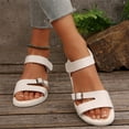 thumbnail image 1 of Womens Sandals Comfortable Casual Summer New Solid Outdoor Wear Beac Wedge Heel Flat Sandals, 1 of 9
