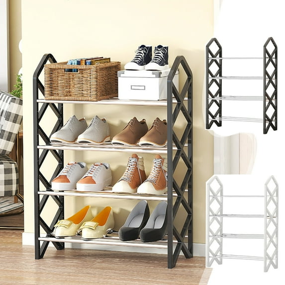 Up to 65% Off Shoe Rack Shoe Rack Storage Organizer With 4 Tiers Metal Shelves For Bedroom Closet Entry Dorm Room