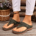 thumbnail image 1 of Sandals for Women 2026 Fashion Women Casual Round Head Comfy Slippers Beach Casual Slipsole Shoes, 1 of 9