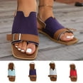 thumbnail image 1 of Summer Sandals for Women 2026 Summer New Plus-size One-line Buckle Matching Color Beach Sandals, 1 of 10