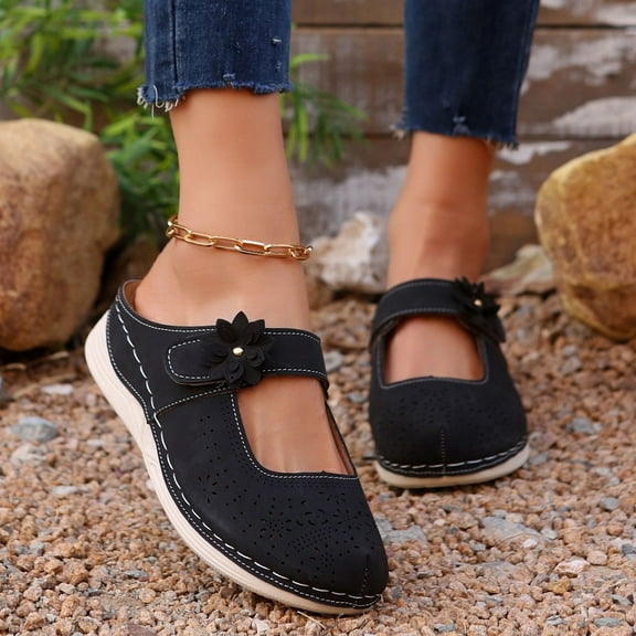 Summer Sandals for Women 2026 Casual Summer New Thick-Soled Wedge Heel Hollow Breathable Sandals