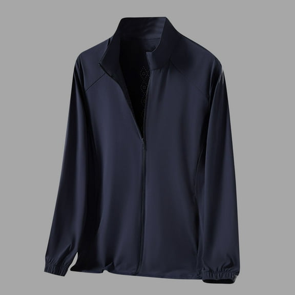 Men's Summer Sun Protection Clothing Solid Outdoor Breathable Short Sleeved Clothing Jackets