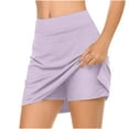 thumbnail image 1 of Up to 65% Off Womens Athletic Shorts Women's New Color Mid-waist Skirt Pants Sports Casual Shorts Bottoming Skirt Pants Purple M, 1 of 5