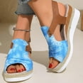 thumbnail image 1 of Sandals for Women 2026 Women's Summer Color Wedge Casual Clasp Fish Mouth Beach Roman Sandals, 1 of 8
