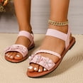 thumbnail image 1 of Up to 65% Off Womens Sandals Women's Fashion Casual Summer New Style Flower Sandals Soft Bottom Flat Bottom Roman Beach Sandals, 1 of 9