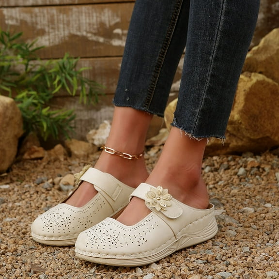 Summer Sandals for Women 2026 Casual Summer New Thick-Soled Wedge Heel Hollow Breathable Sandals
