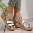 thumbnail image 1 of Women's Sandals Women's New Summer Plus-size Muffin Fish Mouth Wedge Sandals, 1 of 6