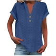 thumbnail image 1 of cocolona Womens Summer Button V Neck Shirts Trendy Casual Short Sleeve Tops Lightweight Comfy Blouse S-2XL, 1 of 5