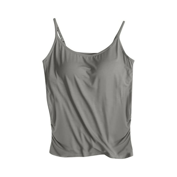 cocolona Womens Summer Camisole Tops with Built in Bra - Yoga Workout Sports Tank Tops