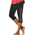 thumbnail image 1 of cocolona Womens Summer Capri Leggings Casual Slim High Waisted Mesh Patchwork Capri Pants Gym Workout Yoga Pants, 1 of 7