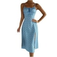 thumbnail image 1 of cocolona Womens Summer Casual Boho Dress Spaghetti Strap Sleeveless Midi Dress Side Slit Holiday Beach Sundress S-2XL, 1 of 8