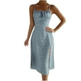 thumbnail image 1 of cocolona Womens Summer Casual Boho Dress Spaghetti Strap Sleeveless Midi Dress Side Slit Holiday Beach Sundress S-2XL, 1 of 7
