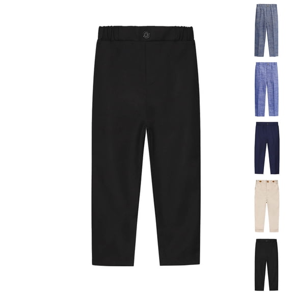 2025 New Toddler Kids Big Boy Fashion Cute Solid Color Stripe Casual School Uniform Suit Pants Trousers Up to 65% off !