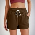 thumbnail image 1 of Up to 65% off Athletic Shorts, Xunlbb Women's Fashion Solid Color Shorts With Elastic Waistband Drawstring Side Pockets For Casual Wear, 1 of 7