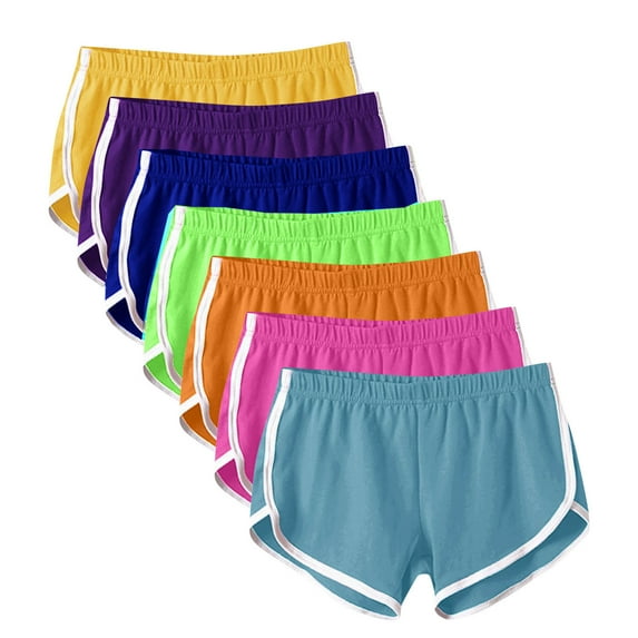 Up to 65% off Biker Shorts, Xunlbb Women’s Elastic Waist Summer Solid Casual Outing Shorts Pants