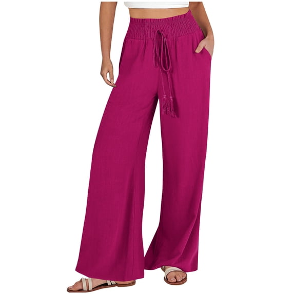 Up to 65% off!Casual Pants for Womens Fashion Plus Size High Waist Loose Wide Leg Pants High Waist Straight Pants Casual Pants