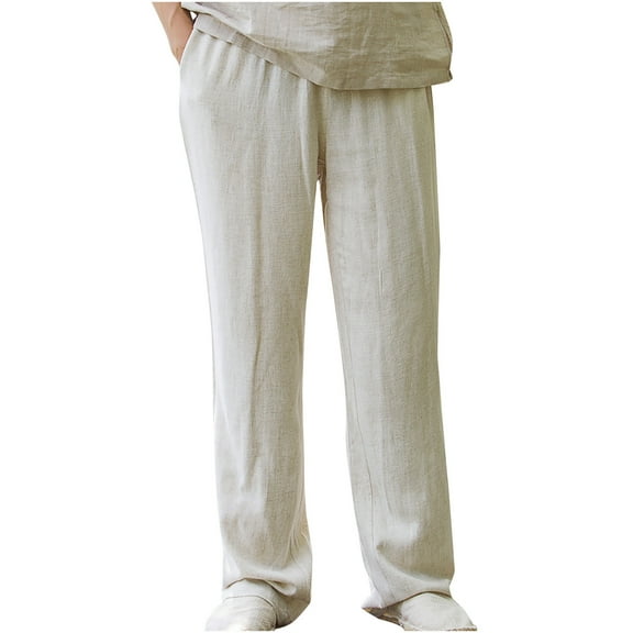 Up to 65% off!Casual Sports Gym Pants for Mens Plus Size Fashion Summer Solid Casual Elastic Waist With Pocket Pants