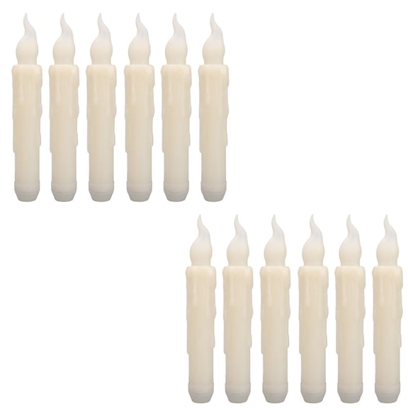 Up to 65% off Clear amlbb 12PCS Battery Operated Flameless LED Taper Candles Lights Fake Candles