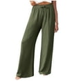 thumbnail image 1 of Up to 65% off! Cotton and Linen Casual Pants for Womens Plus Size Summer Solid Color Elastic Waist Cotton Linen Casual Wide Leg Pants, 1 of 9