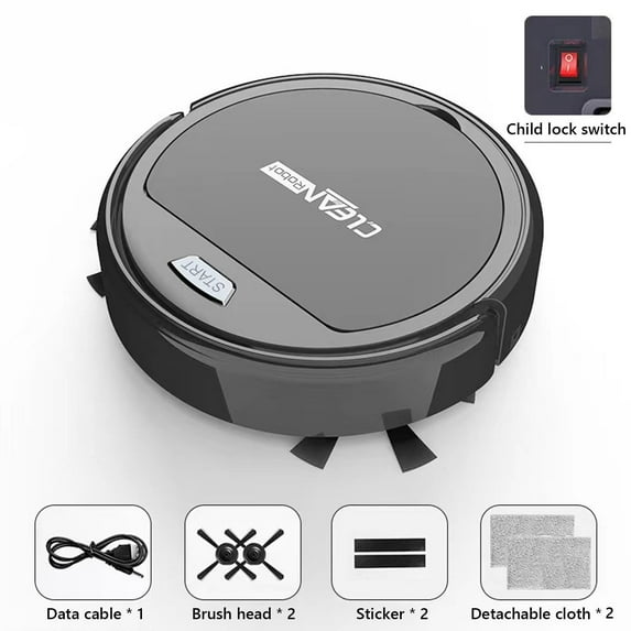 Up to 65% off! Dish Towels Robot Vacuum And Mop Combo, 3 In 1 Robotic Vacuum Cleaner With Dustbin/Brush, Blocked By Hair, Ideal For Hard Floor/Pet