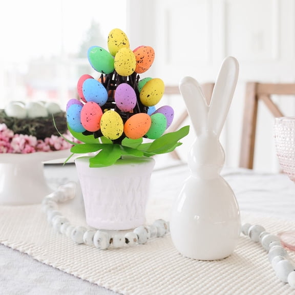 Up to 65% off Easter Decor Bunny Artificial Easter Eggs Potted Easter Decor Foam Easter Eggs Pot Easter Eggs Bonsai For Indoor