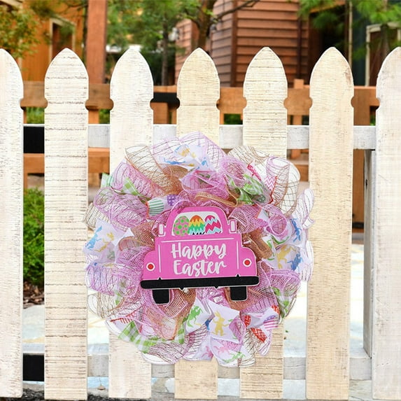 Up to 65% off Easter Eggs Decorations Easter Door Wreath Easter Day Truck Wreath Spring Easter Decorative Flowers Ribbon Doors Walls Home Decor