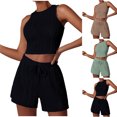 thumbnail image 1 of Fashion 2 Piece Sets for Women Summer Plus Size Two-piece Color Short-sleeved Casual Suit, 1 of 4