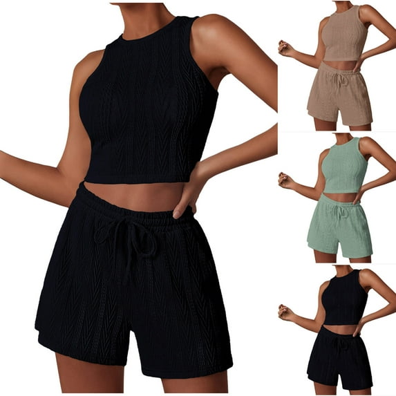 Fashion 2 Piece Sets for Women Summer Plus Size Two-piece Color Short-sleeved Casual Suit