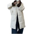thumbnail image 1 of Fashion Winter Warm Coats for Womens Hooded Plus Size Casual Loose Fashion Solid Color Pocket Long Sleeve Coat, 1 of 4