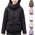 thumbnail image 1 of Fashion Winter Warm Coats for Womens Hooded Plus Size Casual Solid Color Long Sleeve Warm, 1 of 8