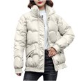 thumbnail image 1 of Fashion Winter Warm Coats for Womens Hooded Plus Size Long-sleeved Solid Color Light Shiny Down Jacket Long-sleeved Jacket, 1 of 6