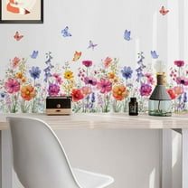 Fresh Vases Green Plants Wall Decals Wall Sticker Flowers Glass Stickers Home Decoration Wall Stickers