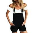 thumbnail image 1 of Joau Denim Jumpsuit for Women Casual Adjustable Straps Short Romper with Pockets Casual Stretch Jeans Playsuit Bib Pants Overalls, 1 of 6